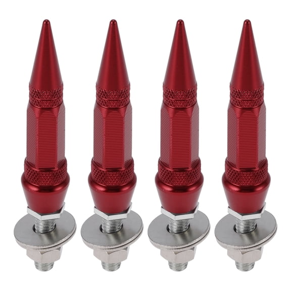 Unique Bargains Universal Motorcycle M6 License Plate Screws Cover 82mm Anti Theft License Plate Screw Frame Bolt Kit Aluminum Alloy Red 4 Pcs