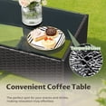 thumbnail image 6 of Vineego 4 4PCS Patio Furniture Set Outdoor Conversation Rattan Chairs with Cushion and Loveseat Glass Table for Garden Backyard Porch, Black/ Beige, 6 of 7