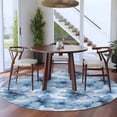 thumbnail image 3 of Round Rugs 5Ft, Blue Floral Spring Round Area Rug Washable Indoor Throw Carpet, Watercolor Art Elegant Botanical Soft Non Slip Circle Rug for Cabinet Bathroom Home Decor Aesthetic, 3 of 8