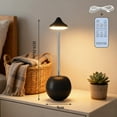 thumbnail image 3 of Remote Controll LED Night Light for Nightstand - Small Bedside Lamp for Bedroom Living Room Night Stands, Desk Lamp for Small Spaces,LED Bulbs, Gifts (Black), 3 of 3