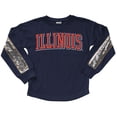 thumbnail image 2 of Girls Youth Gameday Couture  Navy Illinois Fighting Illini Guess Who's Back Long Sleeve T-Shirt, 2 of 3