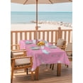 thumbnail image 2 of Outdoor Tablecloth with Umbrella Hole for Patio/Picnic/Party/Camping, Pink Castle Waterproof Table Cloth Rectangle Table Cover Washable, Balloon Modern Art Star Moon (60"x 102"), 2 of 8