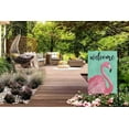thumbnail image 5 of Flamingo Welcome Garden Yard Flag 12.5"x 18" Double Sided Polyester Pink Flamingos Warm House Flag Banners for Patio Lawn Outdoor Home Decor, 5 of 6