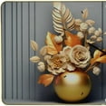 thumbnail image 4 of HomeRoots 626575 24 in. Beige, Gold & Gray Solid Wood & Acrylic Silent Analog Floral Wall Clock, 4 of 4