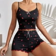 thumbnail image 5 of CONROSES Womens 2 Peice Pajama Sets Casual Strawberry Graphic Sleeveless Camisole Tops Shorts Loungewear Sets Cozy Nightwear Sleepwear, 5 of 7