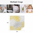 thumbnail image 4 of Yellow White Cloth Napkins, Abstract Grey Chrysanthemum Flower Floral Washable and Reusable Dinner Napkins Set of 6, Table Napkin for Kitchen Party Birthday Wedding Hotel Housewarming 20"x20", 4 of 8