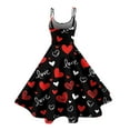 thumbnail image 3 of Valentines Dress for Women Sleeveless Love Heart Print Dresses 2026 Spring A-Line Strapless Cocktail Punk Dress Black 2XL, 3 of 4