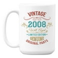 thumbnail image 1 of Vintage 2008, Well Aged, Birthday Year White Ceramic Coffee & Tea Mug (15oz), 1 of 6