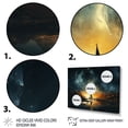 thumbnail image 4 of Designart "Sailboat Silhouette under Moonlit Sunset" Oversized Coastal Framed Wall Art - Coastal Yellow Coastal Minimalism Hallway Framed Wall Art Decor, 4 of 7