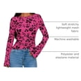 thumbnail image 4 of Blusa PRETTYGARDEN de Manga Larga con Malla Floral Rosa XL, 4 of 9