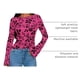 thumbnail image 4 of Top PRETTYGARDEN para Mujer con Malla Floral de Manga Larga en Rosa Fucsia, 4 of 9