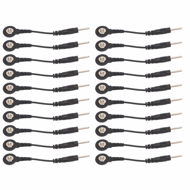 Cable TENS NikouMX 20 Piezas Cable de Electrodo a Presión Negro