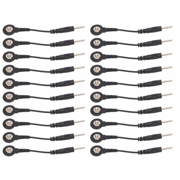 Cable TENS NikouMX 20 Piezas Cable de Electrodo a Presión Negro