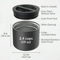 thumbnail image 6 of Bentgo Stainless Insulated Food Container - 2.4 Cups (19 oz), Triple-Layer Insulation, Vacuum Seal, Leak-Proof, Wide Opening, Stainless Steel, for Cool/Warm Foods (Carbon Black), 6 of 8