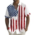 thumbnail image 4 of Mens Button Down Shirts Short Sleeve USA 250th Anniversary Shirt Independence Days Summer Top White XL, 4 of 4