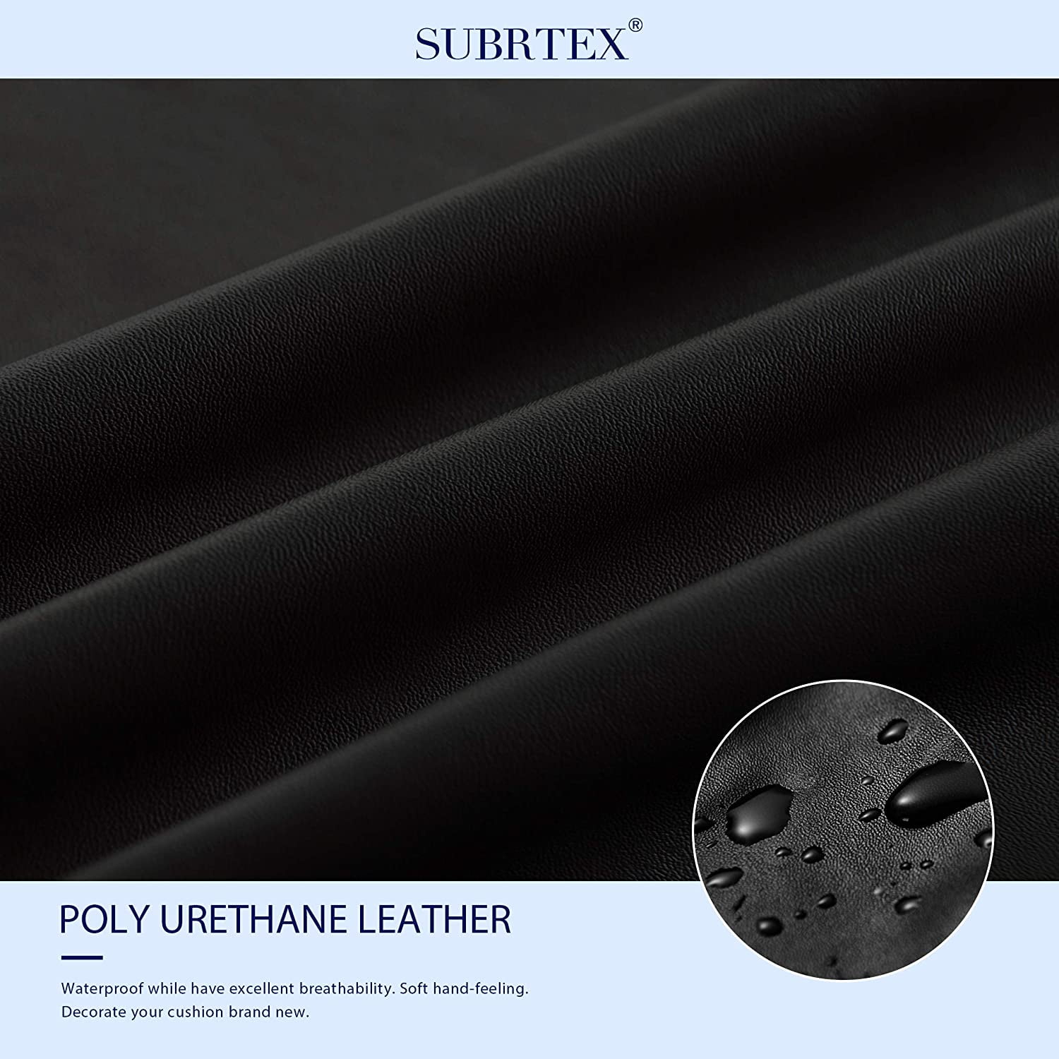 Subrtex Stretch PU Leather Sofa Seat Covers Couch Cushion Cover Waterproof Furniture Protector (X-Large, Black)