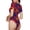 Red Floral, variant on Red Floral Womens One Piece Swimsuits Modest Tummy Control Bathing Suits Lace Up Slimming Swim Suit-X-Large