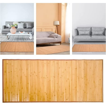Qunbio Bamboo Floor Mat  79  x 29.5  Anti Slip Area Rug  One Piece Count Indoor Outdoor Carpet for Bathroom  Kitchen  Entryway