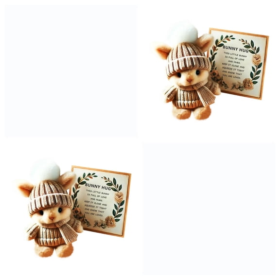 2pc Mini Bunny Hug Cute Easter Gift Plush 2025 Bunny in a Box Hugs Positive Bunny Stuffed Animal Rabbit Soft Floppy Easter Ideas Bunnies Basket Stuffers Doll Emotional Support Inspirational Gifts