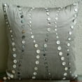 thumbnail image 4 of Pillow Cover 18x18 inch (45x45 cm) Gray, Designer Grey Decorative Pillow Cover, Mother Of Pearls Pillowcase, Square Silk Pillow Cover, Contemporary Cushion - Climbing To The Sky, 4 of 4