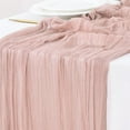 thumbnail image 1 of Socomi Camino de mesa de gasa de 10 pies, estilo bohemio, rústico, color rosa polvoriento, camino de mesa para boda, despedida de soltera, otoño, Acción de Gracias, decoración navideña, 1 of 3