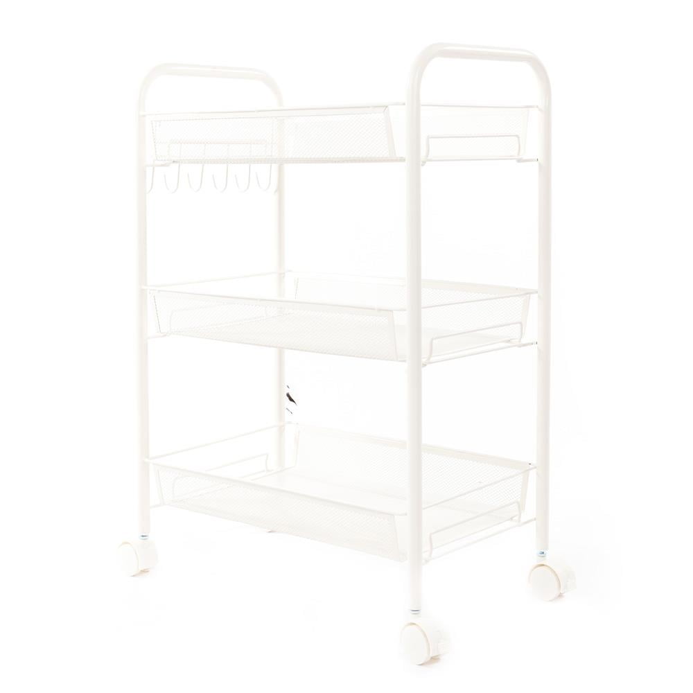 Winado Makeup Cart,Movable Rolling Organizer Cart,3 Tier Metal Utility
