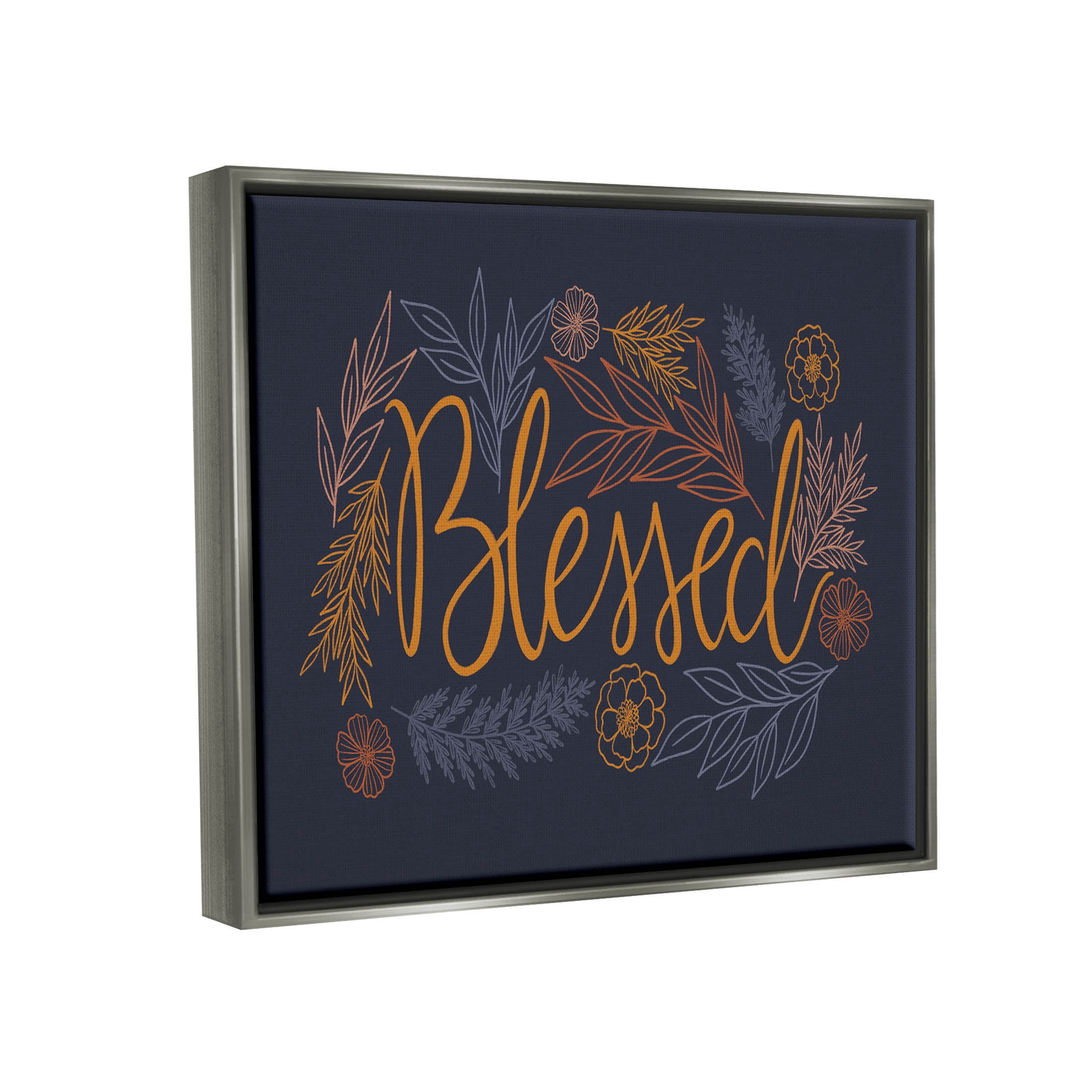 Blessed Botanical Herb Flowers Botanical & Floral Graphic Art Luster Gray Framed Art Print Wall Art