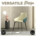 thumbnail image 4 of LeisureMod Sonnet Dining Chair, Mid-Century Modern Ergonomic Armchairs with Upholstered Seating and Sturdy Iron Legs for Kitchen and Dining Room (Cream Green), 4 of 12
