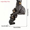 thumbnail image 2 of Escultura de resina para decoración de jardín, familia de osos negros, 14 cm, 2 of 3