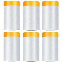 6 Pack Tape and Drape, 1.8X62.3 Ft Pre-Taped Masking Film