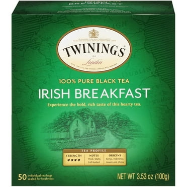 Twinings 100% Pure Black Tea Irish Breakfast -- 50 Tea Bags
