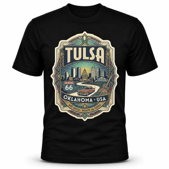 Tulsa Oklahoma Route 66 Graphic T-Shirt Unisex Travel Tee