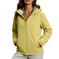 thumbnail image 2 of Ynynloco Women's Softshell Jacket with Pockets Lightweight Fleece Lined Rain Jacket Machine Washable Waterproof Warm Windbreaker Coat, 2 of 9