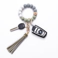 thumbnail image 1 of Pulsera Llavero De Pulsera Para Mujer, Brazalete De Cuentas De Silicona, Llavero De Cuero Pu, Llaveros De Borla Para Uso Diario seitruly AP006528-01, 1 of 1