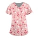 thumbnail image 1 of Fiudx Ofertas Flash Artículos En Oferta Blusa de Manga Corta con Cuello En V para Mujer, Uniforme de Trabajo, Impresión de Bolsillo, 1 of 3