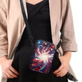 thumbnail image 4 of HELLHERO Double Deck Crossbody Sling Bags, Polyester Travel Crossbody Purse for Adult, Firework Star Burst, 4 of 7