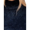 thumbnail image 3 of FASHIONWT Women Faux Mohair Furry Crop Top Sweet Turtleneck Fall Blouse, 3 of 4