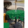 thumbnail image 4 of Outdoor Tablecloth with Umbrella Hole and Zipper, Christmas Green Square Table Cloth 54x54 Inch Waterproof Tablecloth, Winter Snowflakes Xmas Retro Picnic Table Cover for Patio Camping, 4 of 7