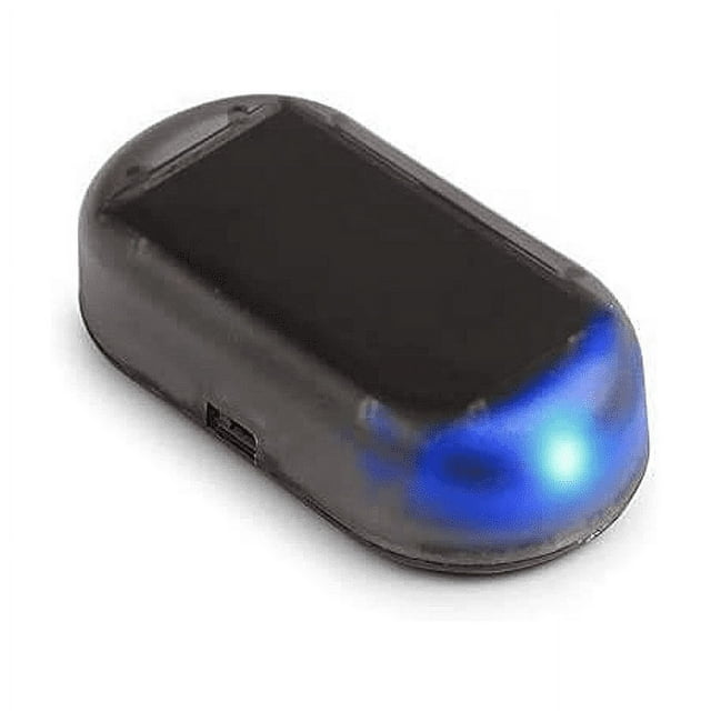 Luz de señal de alarma para automóvil con energía solar, luz LED antirrobo, alarma de luz estroboscópica azul, luz de advertencia intermitente analógica con energía solar para vehículos