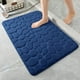 thumbnail image 4 of Alfombra de baño de espuma viscoelástica, alfombras de baño de adoquines, alfombrillas de baño súper absorbentes de agua para baño, alfombras de baño lavables a máquina (17 x 24, azul oscuro), 4 of 5