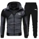 thumbnail image 5 of Sudadera con capucha de alta calidad para hombre, traje deportivo con doble cremallera, ropa deportiva con bloqueo de color, chaqueta informal de moda para exteriores, Otoño e Invierno, 5 of 5