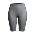 thumbnail image 3 of GigrtiJin Women's Plus Size Shorts Stretch Waist Yoga Athletic Shorts Knee Length Solid Color Slimming Shorts with Pockets, 3 of 5