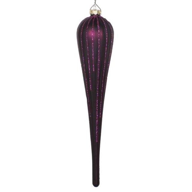 Vickerman MT195026D Ornement Prune Glitter Drop 11 Po. - 3 par Sac