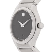 Movado Quadro Black Dial Stainless Steel Ladies Watch 0606493