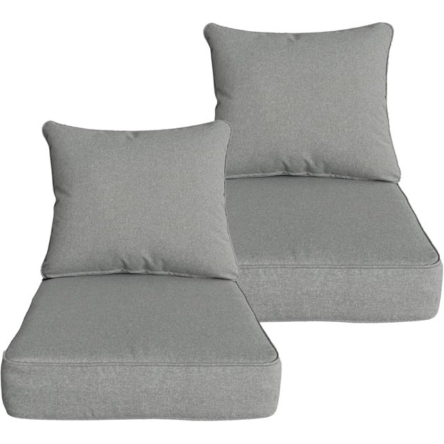 x Coussins de Patio à Assise Profonde pour Extérieur/intérieur, Ensemble de Rembourrage en Mousse Résiliente, Hydrofuges, Résistants aux Taches et aux Intempéries, Assise Profonde, Bas Chili