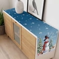 thumbnail image 4 of Dark Blue Snowman Christmas Table Runner 36 Inches Long Farmhouse Dress Scarves, Xmas Tree Snowflake Gifts Dining Tablerunner for Coffee Table/Kitchen Island/Party Décor, Small 13" x 36", 4 of 8