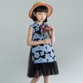 thumbnail image 4 of Vedolay Dresses For Girls Girl Summer Spaghetti Strap Casual Knee Length Cami Dresses,Blue 6-7 Years, 4 of 5