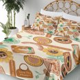 thumbnail image 3 of Ambesonne Emoji Fitted & Top Sheet Set with Shams, Neutral Holiday Concept Faces, Ivory Ginger and Pale Green, 3 of 5
