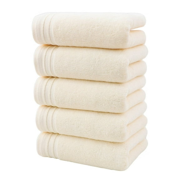 Towel, 5 Pack 100% Cotton | Thick | Soft | Quick Dry, Towels for Bathroom, Dorm Room Essentials
