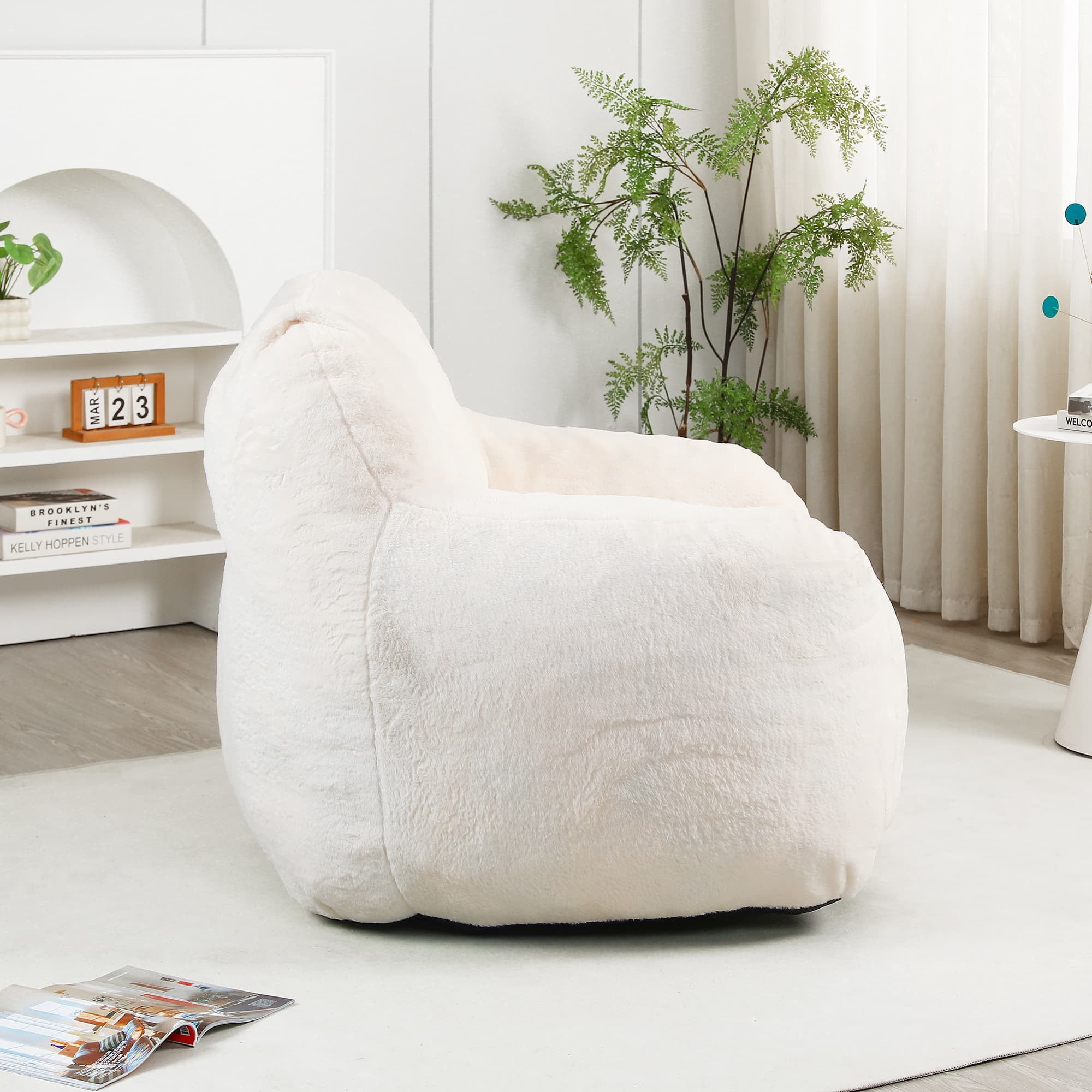 MAYEERTY Bean Bag Sofa Chair with Armrests - High-Density Foam, Lazy Comfy for Adults, Living Room/Bedroom Reading.
